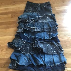 Vintage One of a kind jean skirt